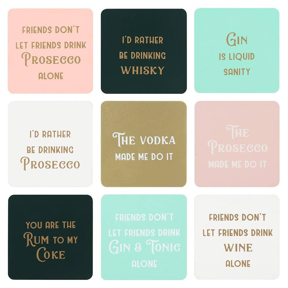 Gin and Prosecco Drinks Coaster Display of 54 pieces