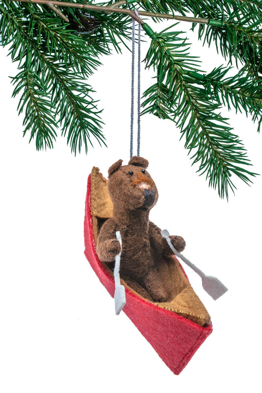 Bear & Canoe Ornament