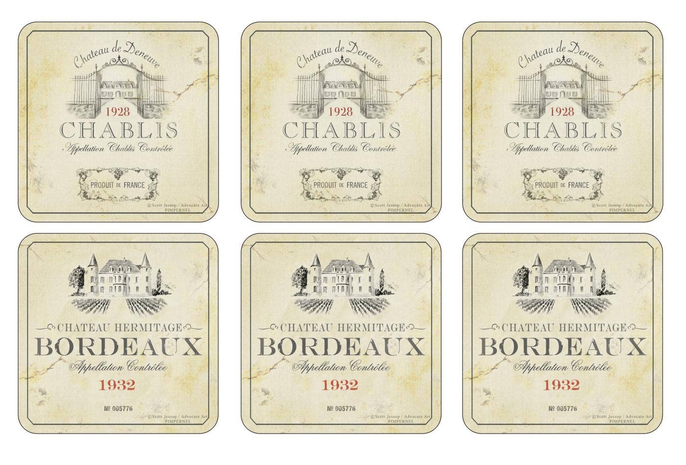 Vin De France Coasters Set of 6