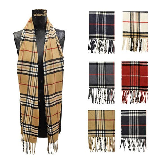 BB. Inspired Plaid Basic Colors Cashmere Touch Muffler scarf