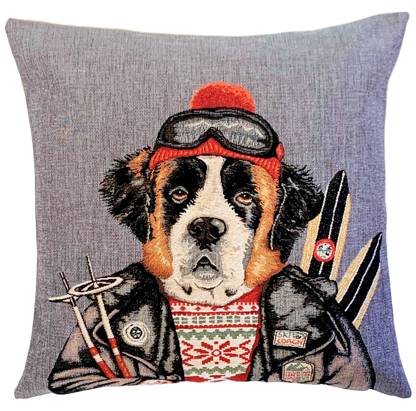 Nordic Decor - Alpine Gift - Bernese dog with skis: Stag