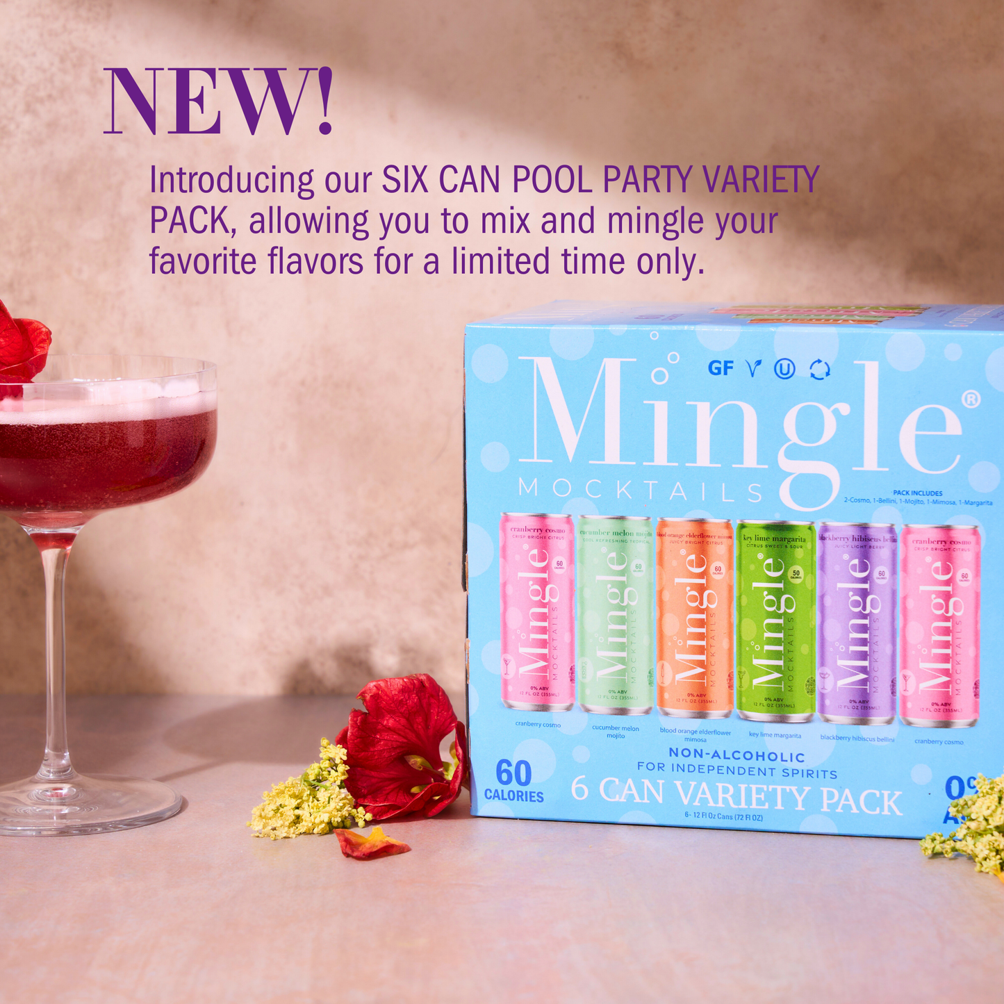 Mingle Mocktails Variety Pack (4x 6 Can Cartons)