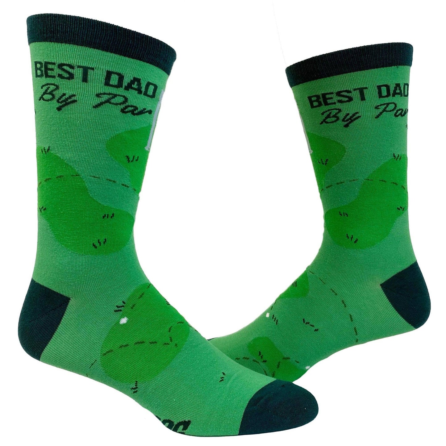Mens Best Dad By Par Socks Funny Golf Lovers Golfing Sock: Mens (9-11) / Green