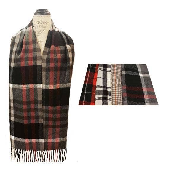 Classic assorted plaids Cashmere touch muffler scarf