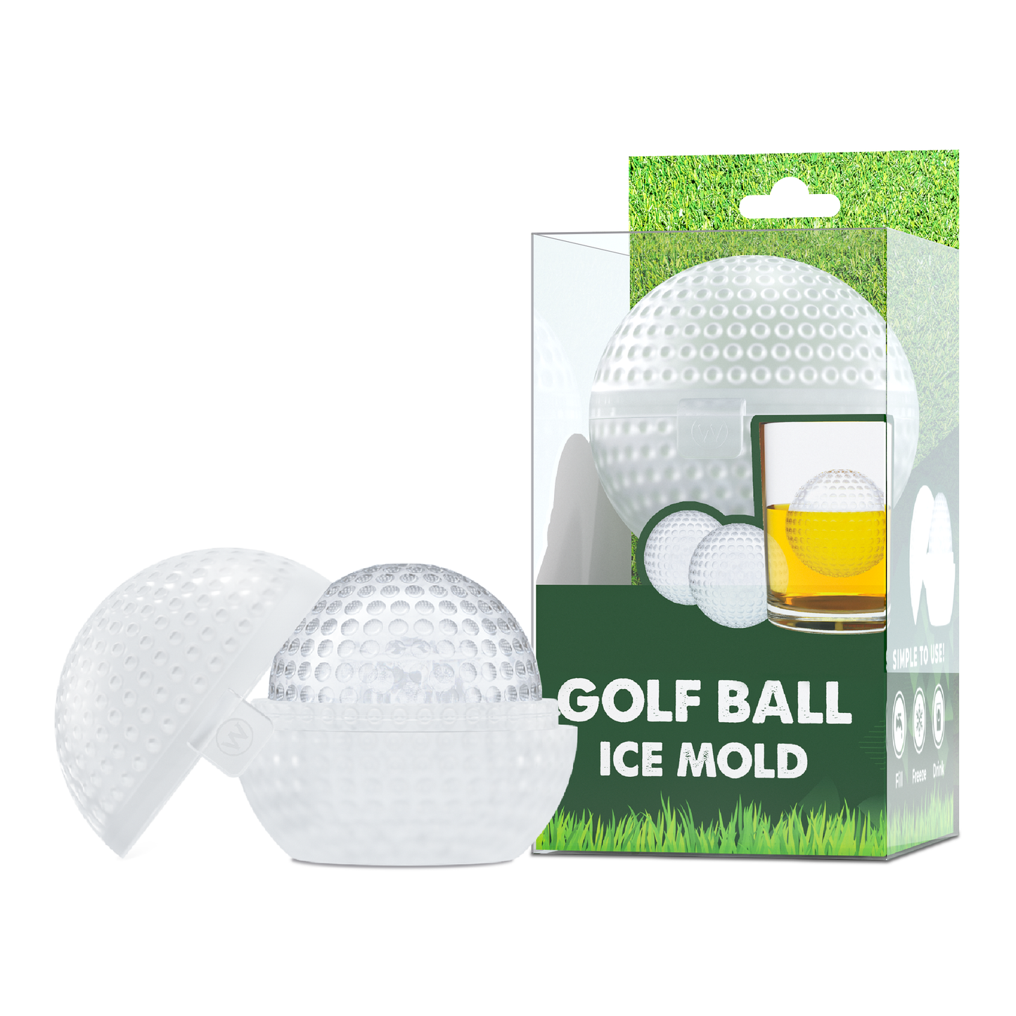 Golf Ball Ice Mold: 2 pack