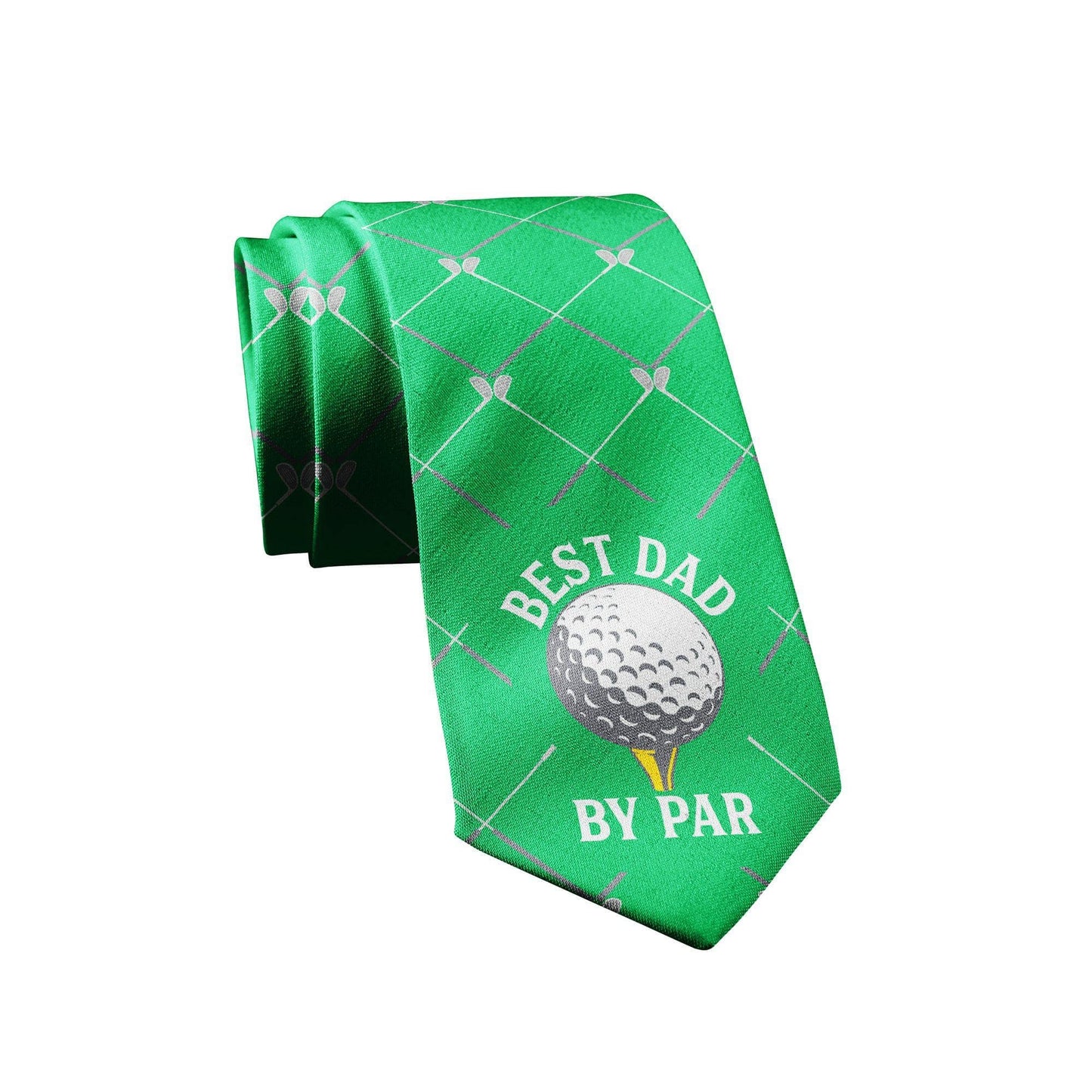 Best Dad By Par Neck Tie Golfing Necktie Gift for Golf: One Size / Green